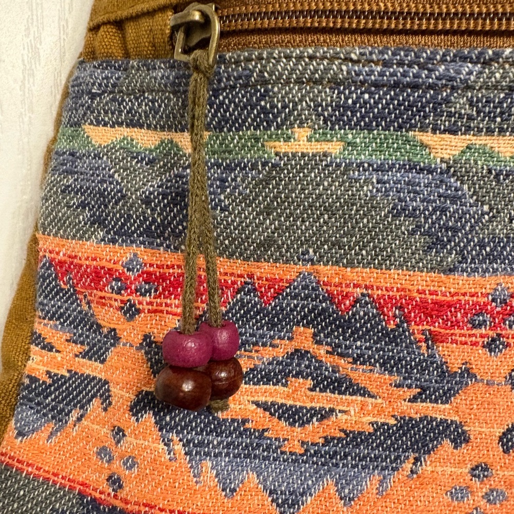 Backpack Bag Brown And Multicolor Patterned - image 2